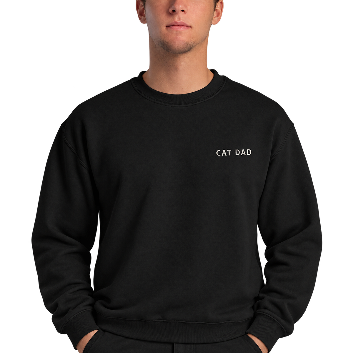Cat Dad Embroidered Pet Crewneck — gallery cat-dad-embroidered-pet-crewneck — Dear Paw Studio