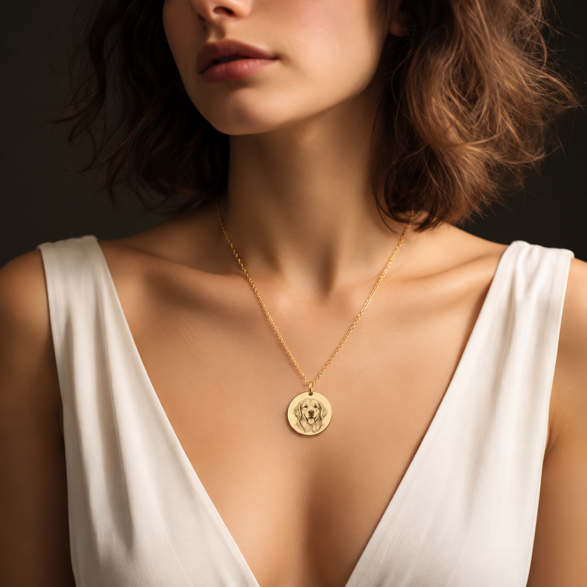 Custom Engraved Pet Portrait Necklace — gallery 02 — Dear Paw Studio