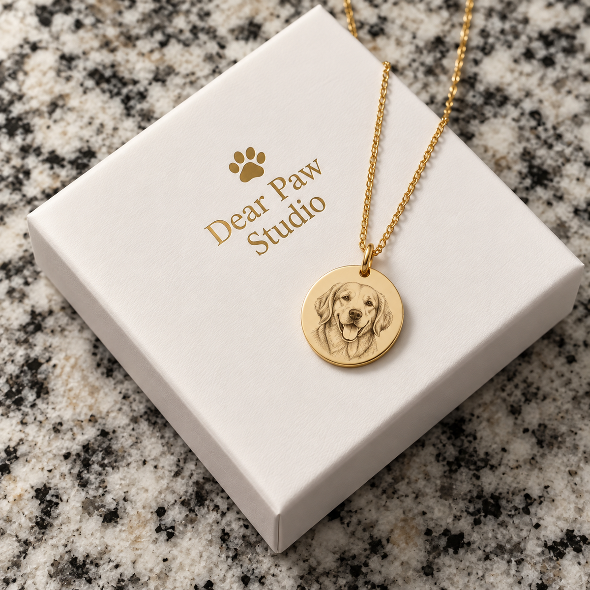 Custom Engraved Pet Portrait Necklace — gallery 08 — Dear Paw Studio