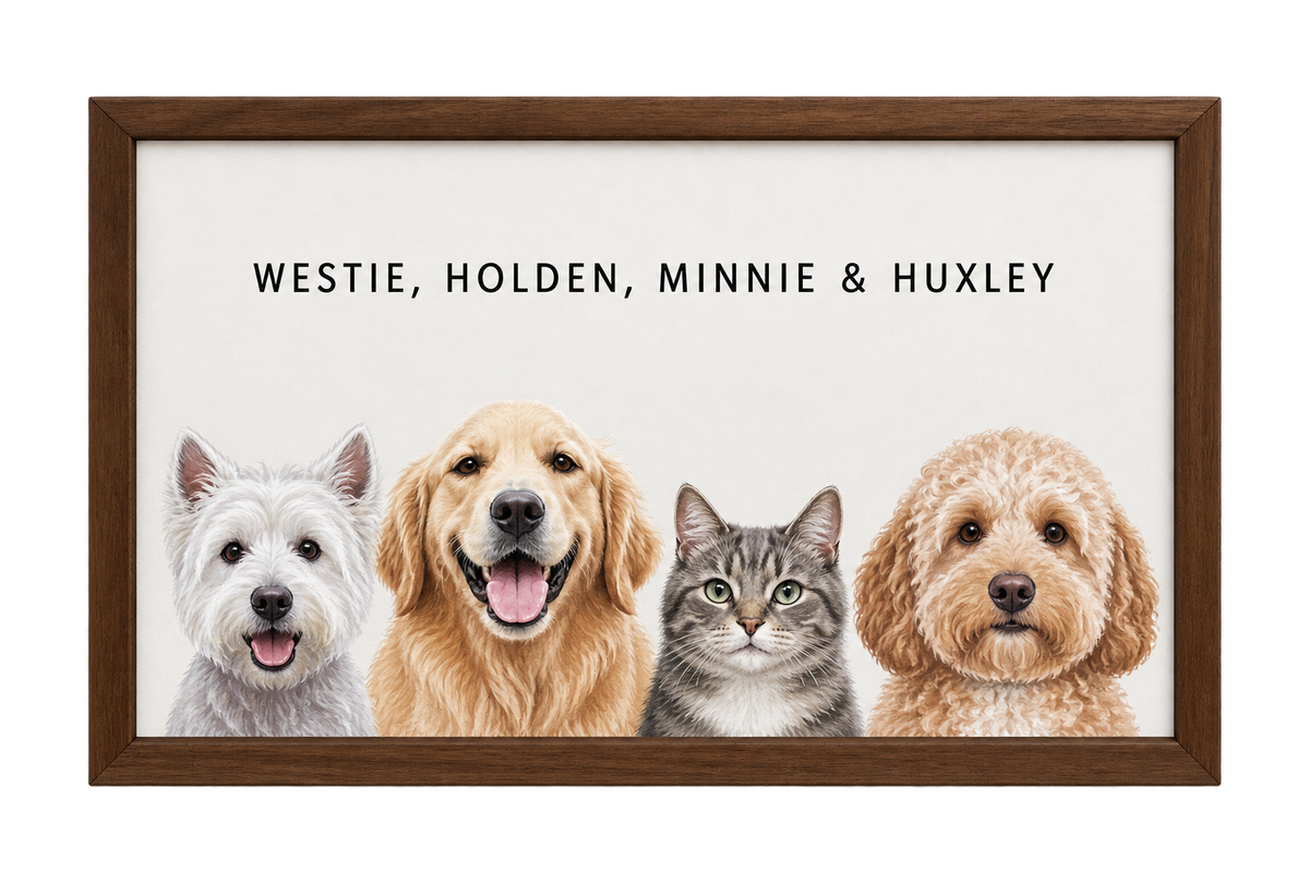 Custom Four Pet Portrait — gallery 03 — Dear Paw Studio