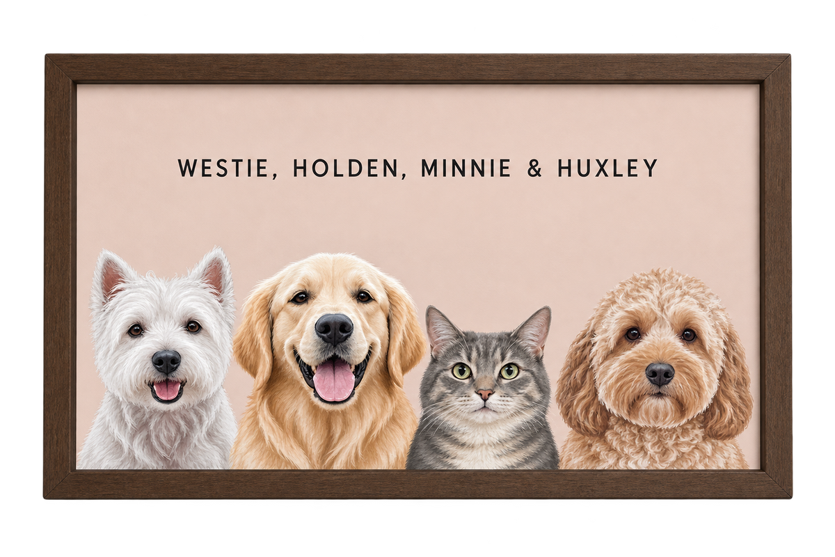 Custom Four Pet Portrait — gallery 07 — Dear Paw Studio