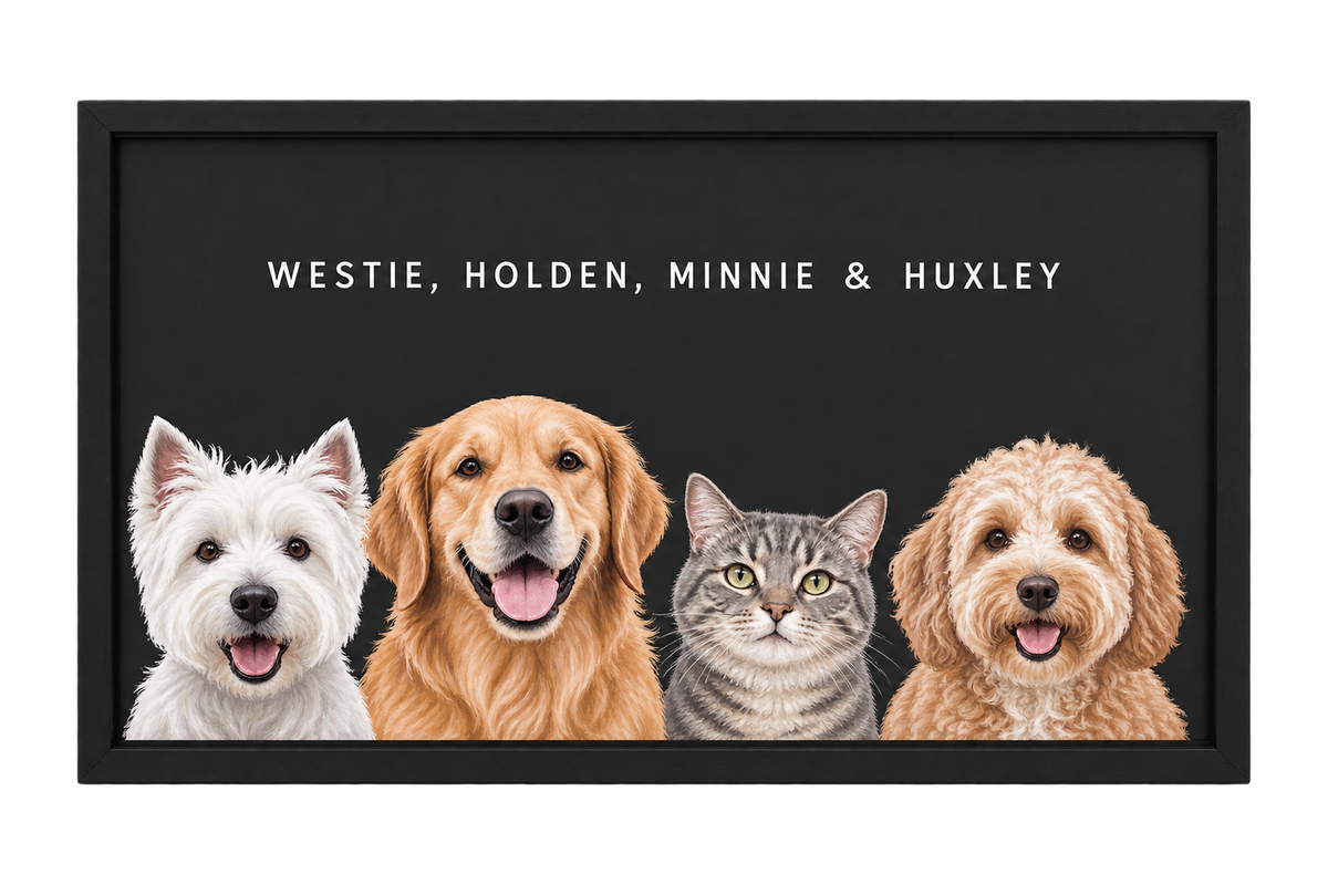 Custom Four Pet Portrait — gallery 09 — Dear Paw Studio
