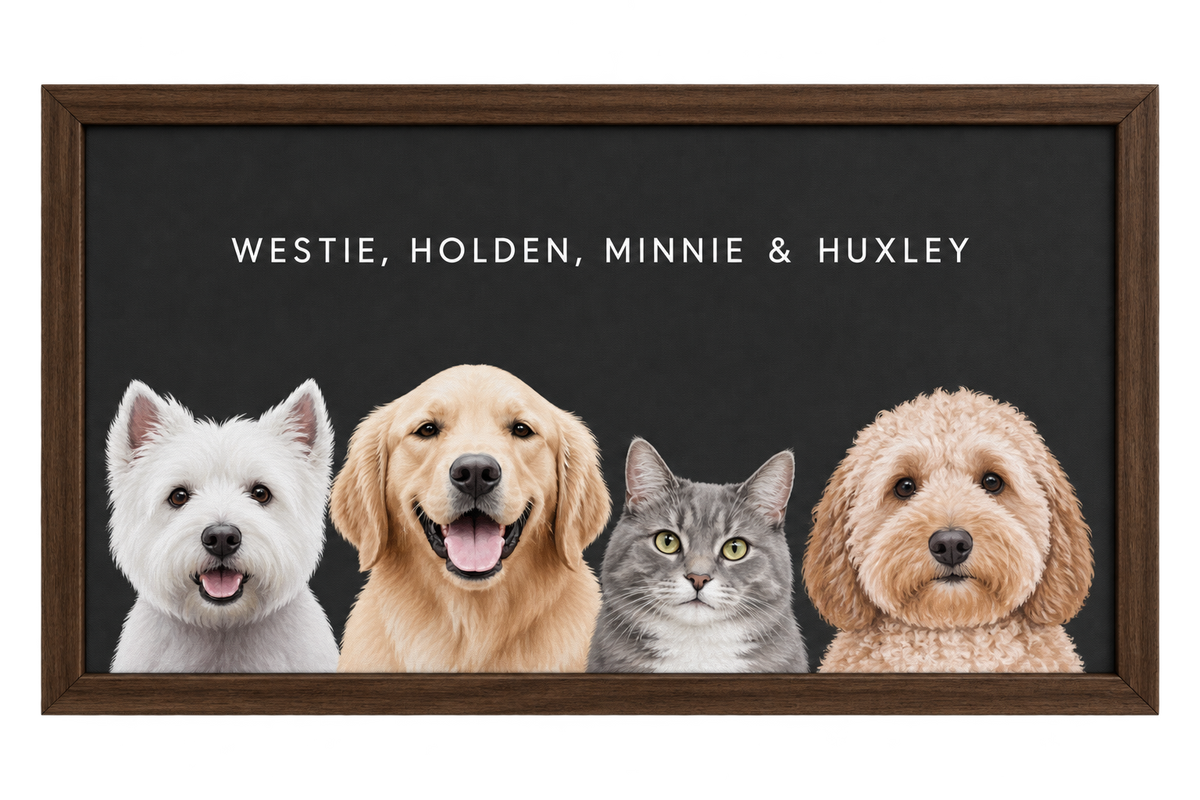 Custom Four Pet Portrait — gallery 11 — Dear Paw Studio