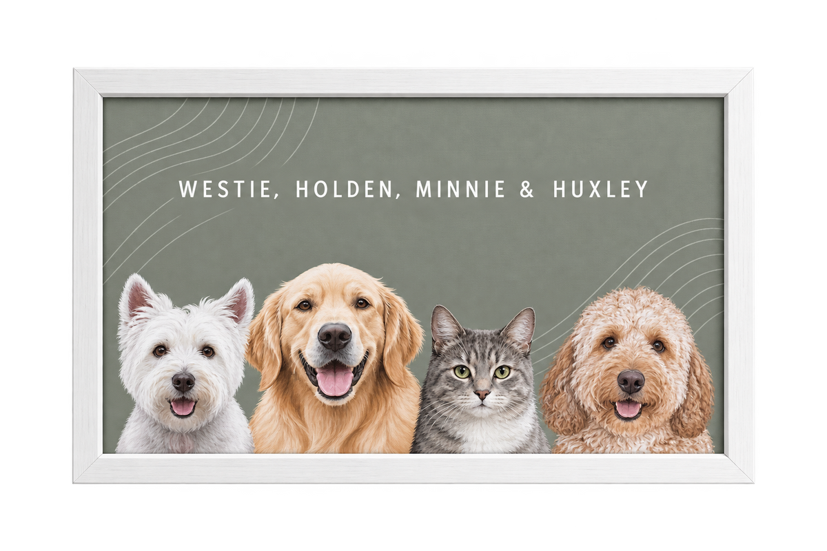 Custom Four Pet Portrait — gallery 14 — Dear Paw Studio