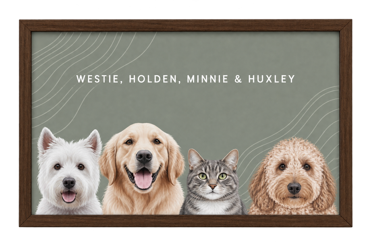 Custom Four Pet Portrait — gallery 15 — Dear Paw Studio