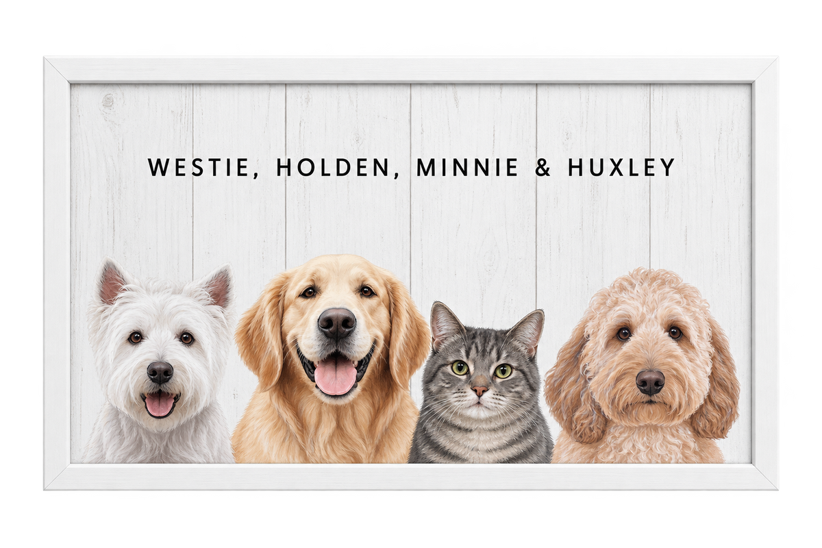 Custom Four Pet Portrait — gallery 18 — Dear Paw Studio