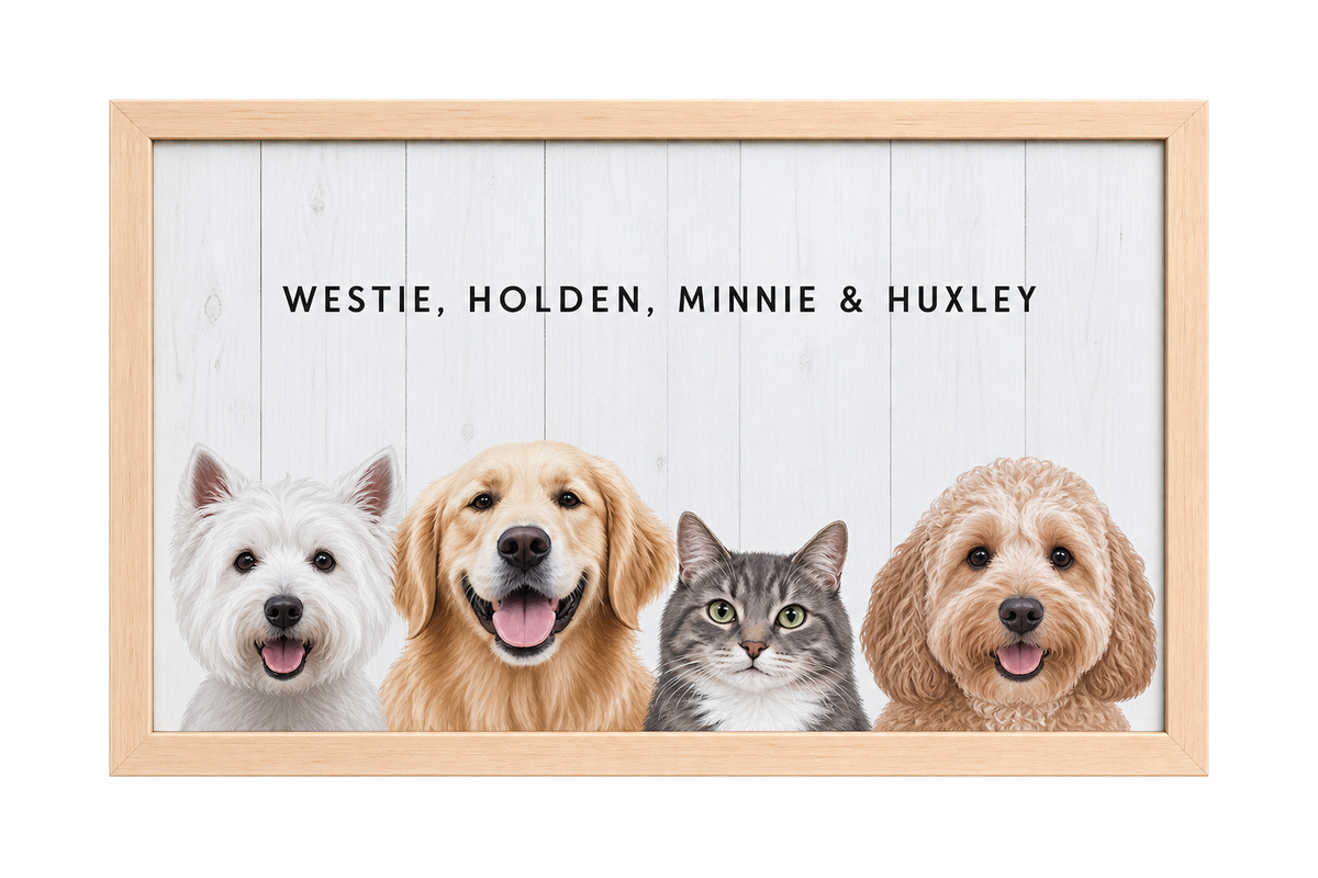 Custom Four Pet Portrait — gallery 20 — Dear Paw Studio