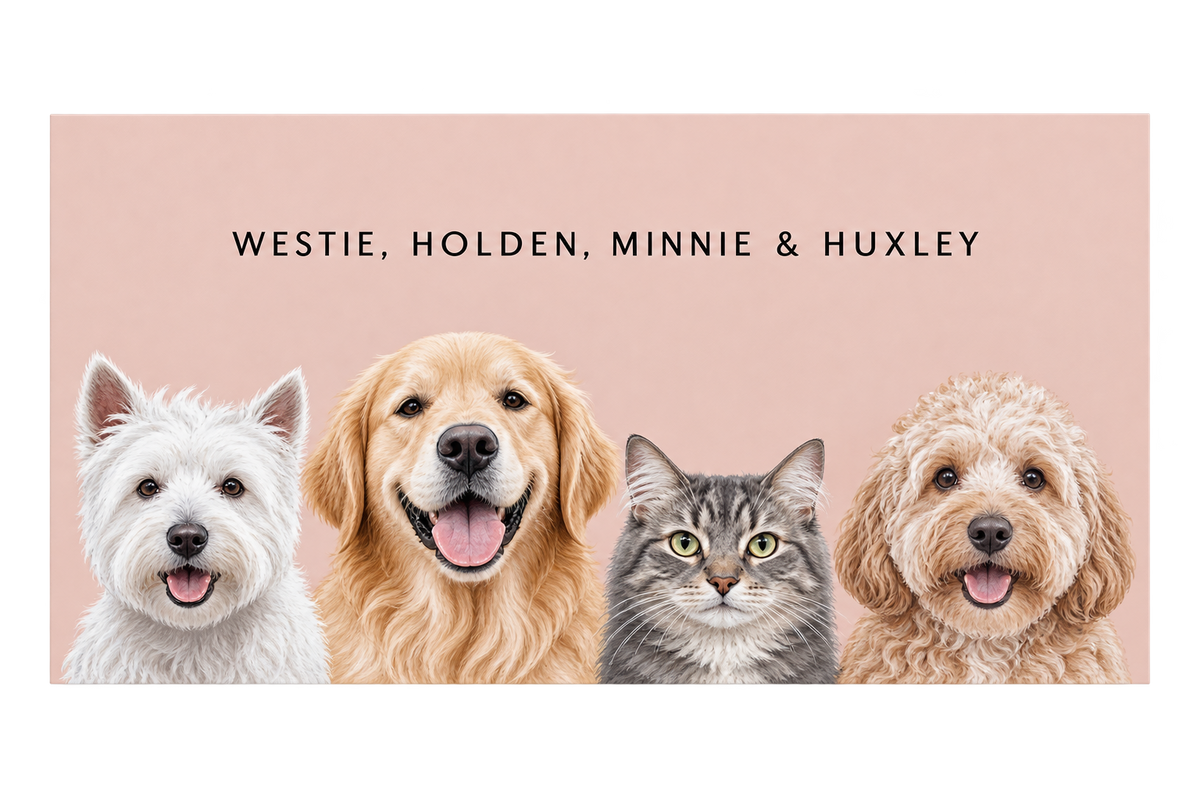 Custom Four Pet Portrait — gallery 26 — Dear Paw Studio