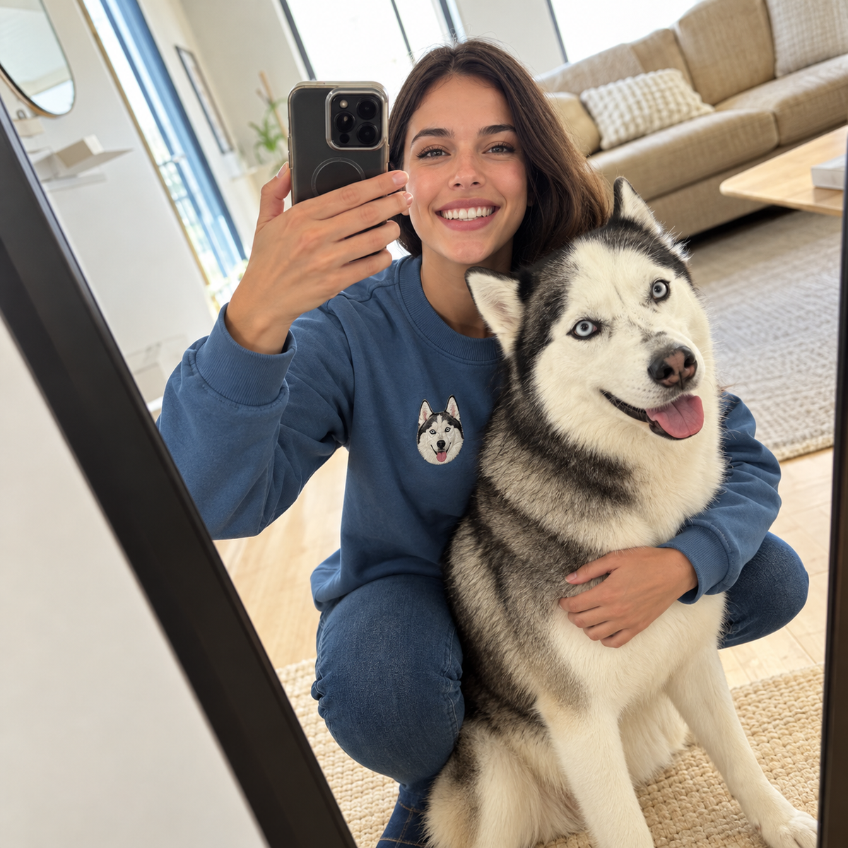 Custom Embroidered Pet Crewneck — gallery 02 — Dear Paw Studio