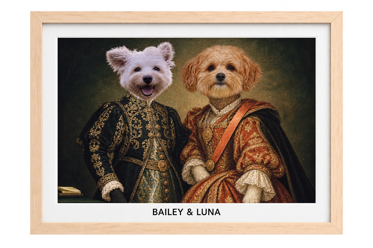 The Majestic Duo Custom Pet Portrait — gallery 13 — Dear Paw Studio