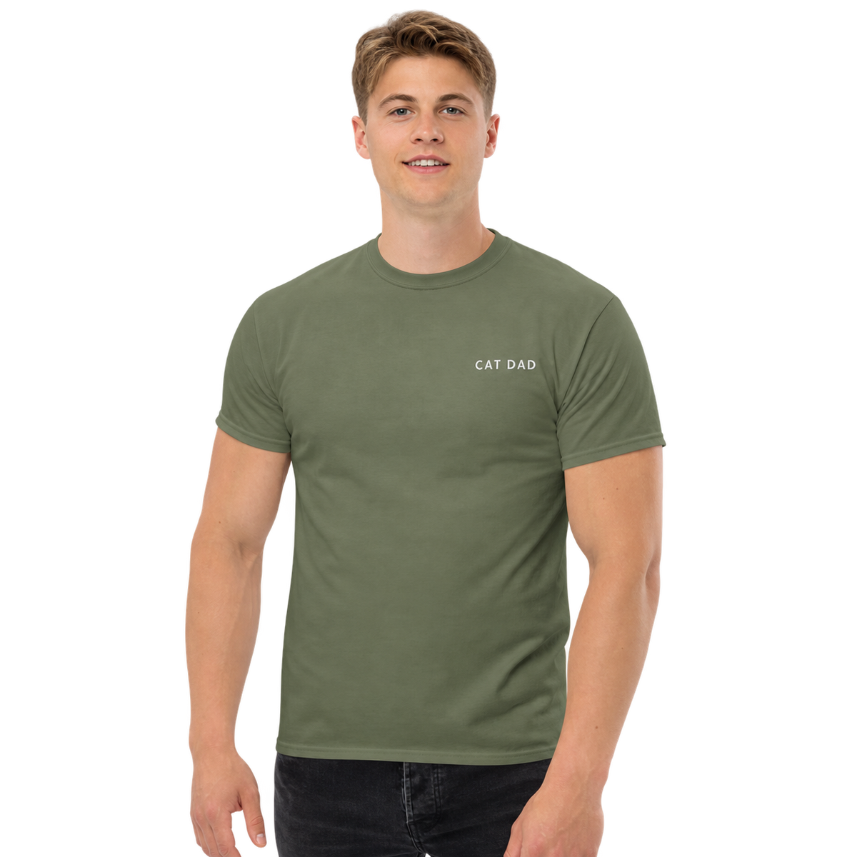 Cat Dad Embroidered T-Shirt — gallery 04 — Dear Paw Studio