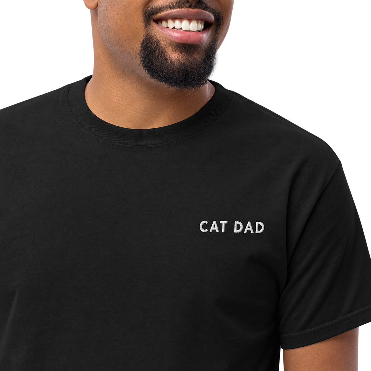 Cat Dad Embroidered T-Shirt — gallery cat-dad-embroidered-t-shirt — Dear Paw Studio