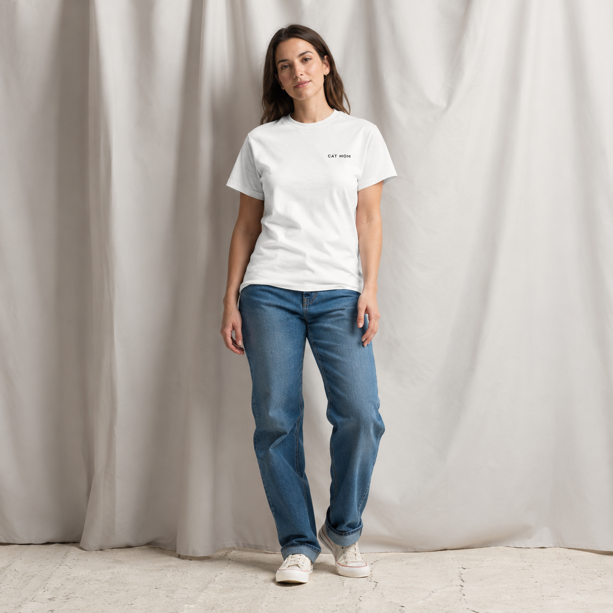 Cat Mom Embroidered T-Shirt — gallery 03 — Dear Paw Studio