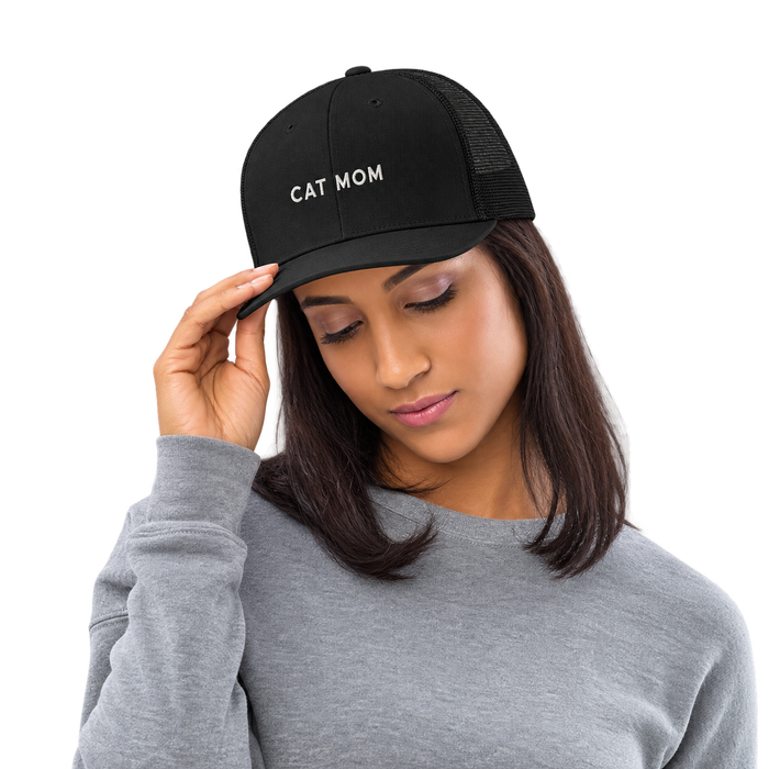 Cat Mom Embroidered Trucker Hat — gallery cat-mom-embroidered-trucker-hat — Dear Paw Studio