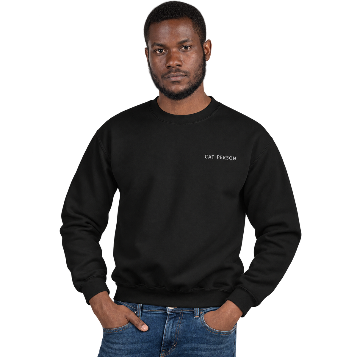 Cat Person Embroidered Pet Crewneck — gallery cat-person-embroidered-pet-crewneck — Dear Paw Studio