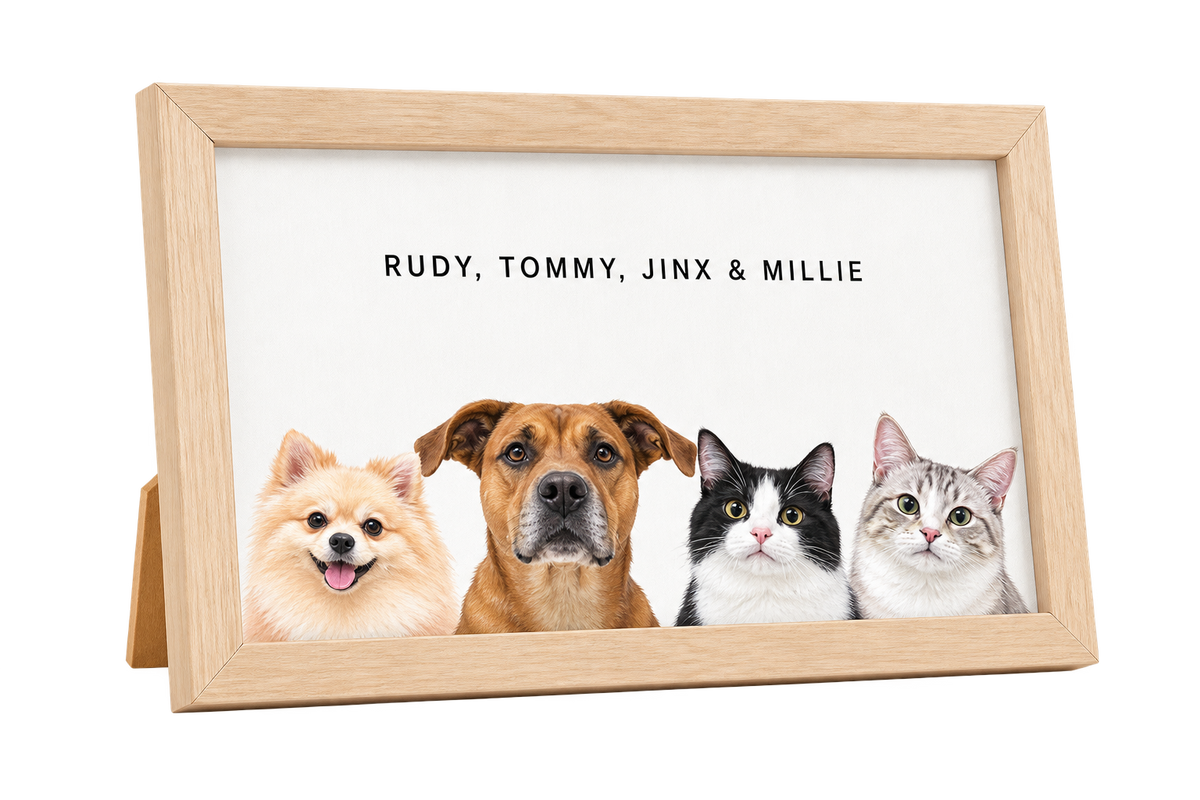 Custom Desktop Four Pet Portrait — gallery 03 — Dear Paw Studio