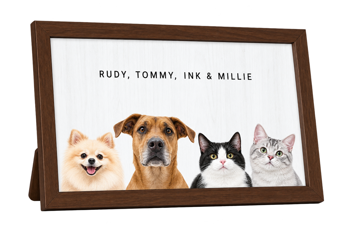 Custom Desktop Four Pet Portrait — gallery 04 — Dear Paw Studio