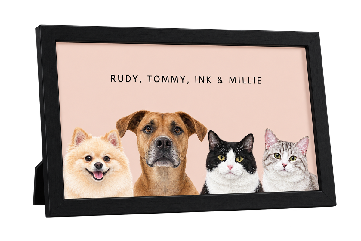 Custom Desktop Four Pet Portrait — gallery 05 — Dear Paw Studio