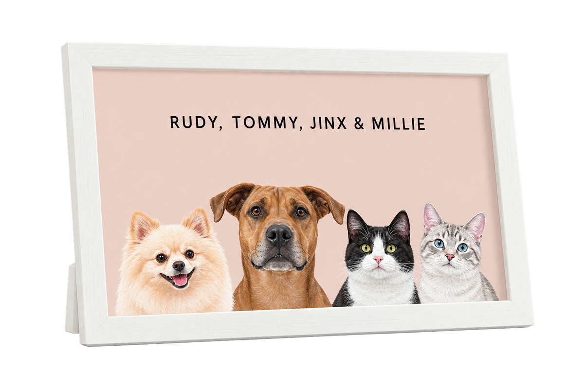 Custom Desktop Four Pet Portrait — gallery 06 — Dear Paw Studio