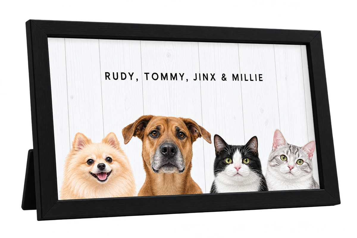 Custom Desktop Four Pet Portrait — gallery 09 — Dear Paw Studio