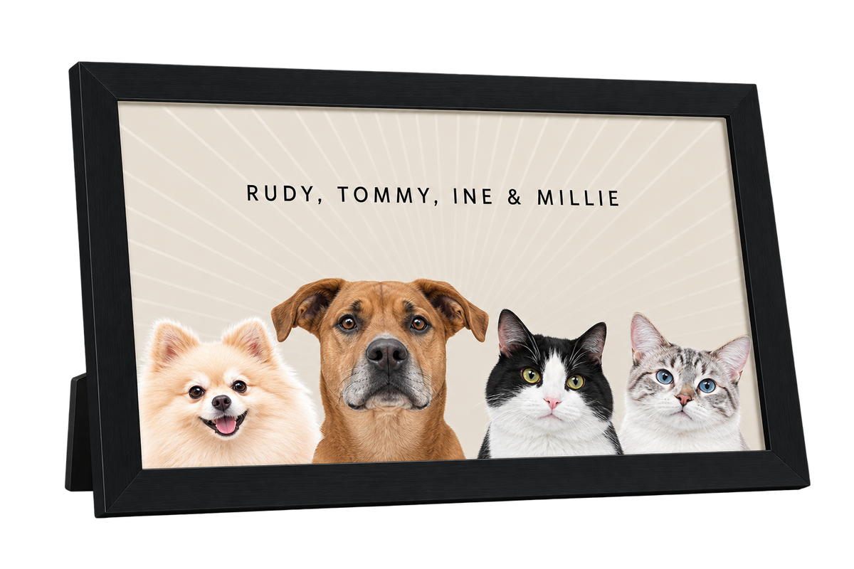 Custom Desktop Four Pet Portrait — gallery 13 — Dear Paw Studio