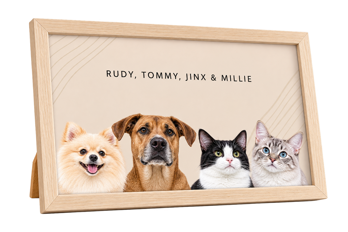 Custom Desktop Four Pet Portrait — gallery 16 — Dear Paw Studio