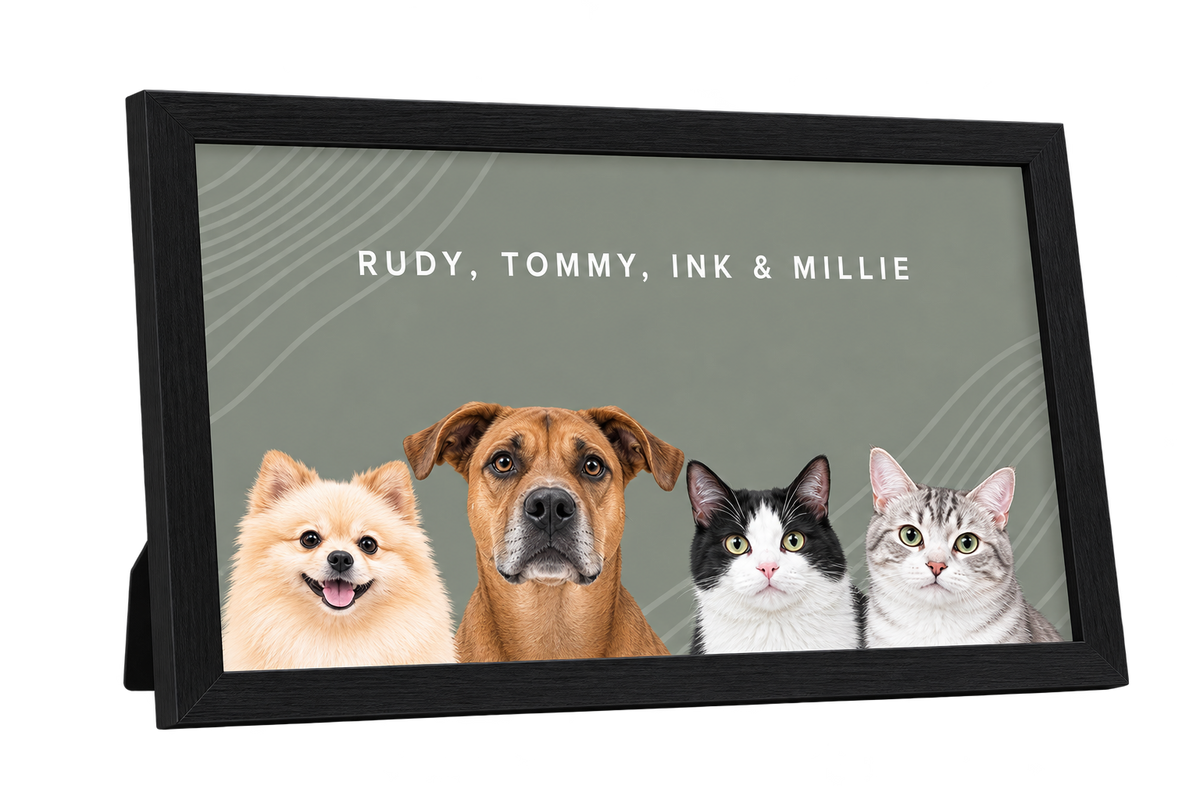 Custom Desktop Four Pet Portrait — gallery 17 — Dear Paw Studio