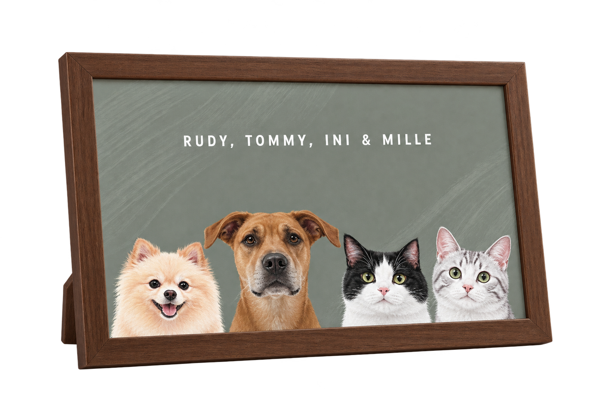 Custom Desktop Four Pet Portrait — gallery 19 — Dear Paw Studio