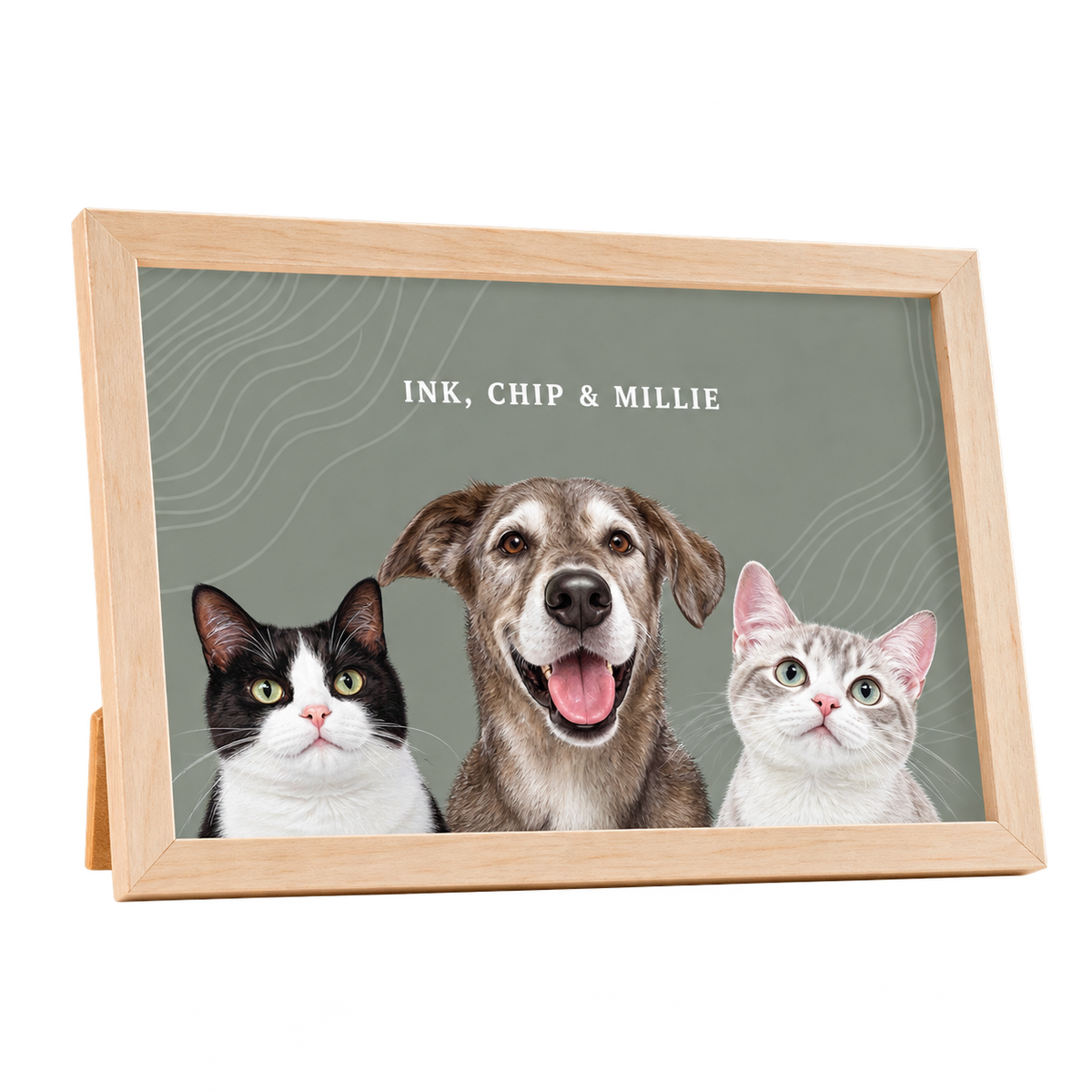 Custom Desktop Three Pet Portrait — gallery 16 — Dear Paw Studio