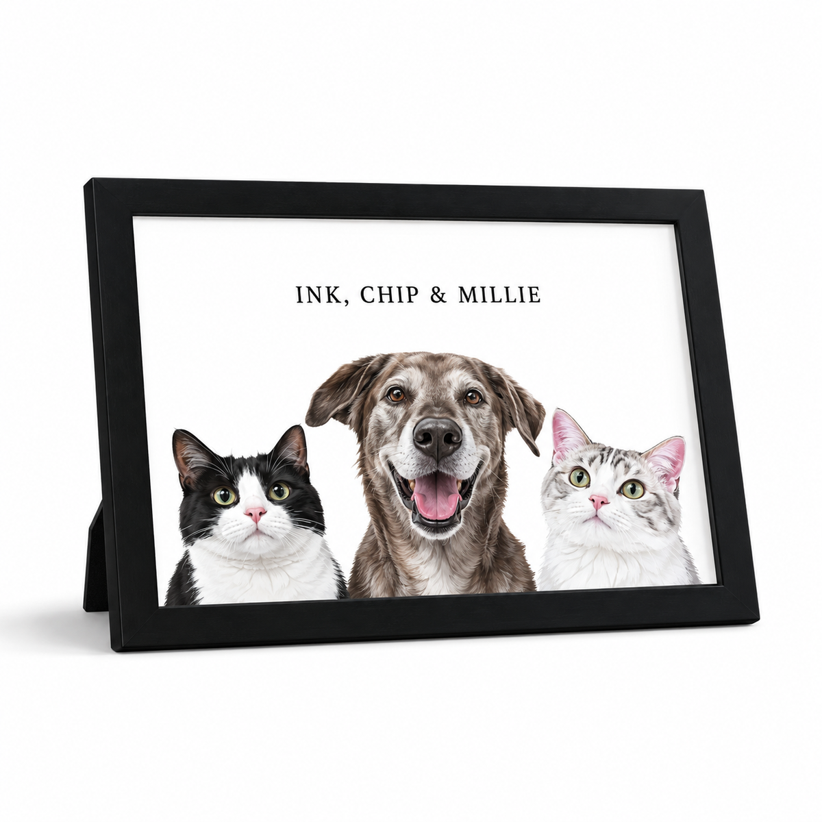 Custom Desktop Three Pet Portrait — gallery custom-desktop-three-pet-portrait — Dear Paw Studio