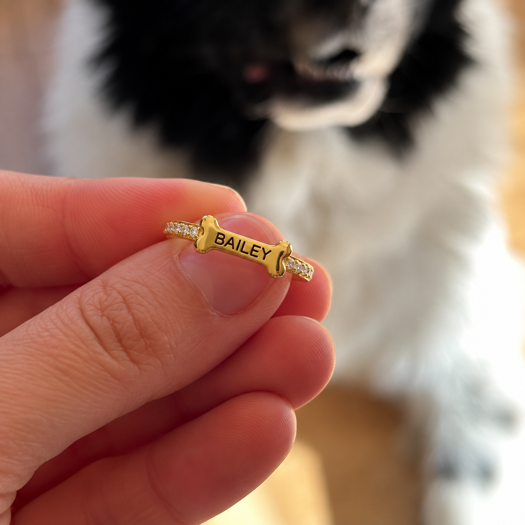 Custom Engraved Bone Ring — gallery 04 — Dear Paw Studio