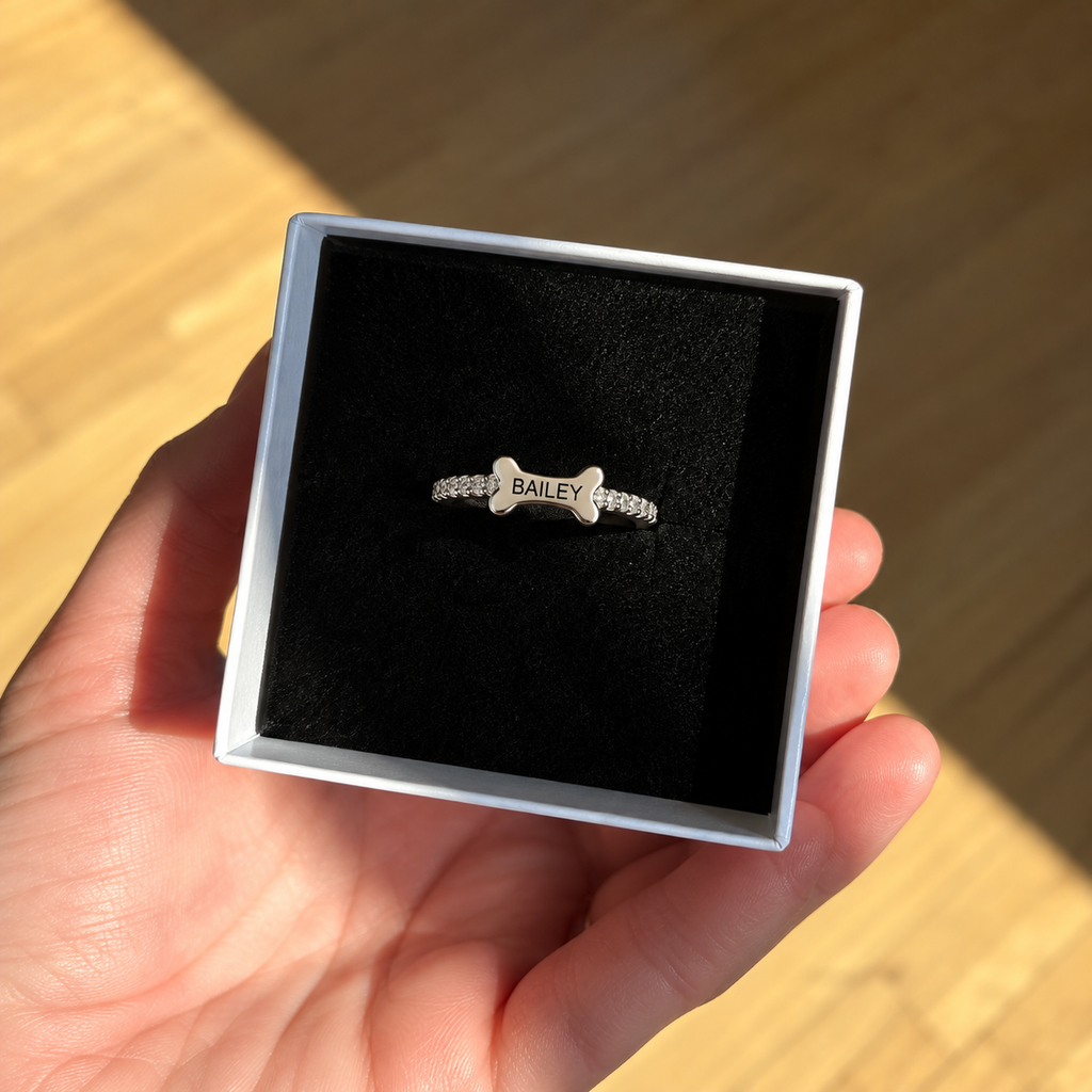 Custom Engraved Bone Ring — gallery 05 — Dear Paw Studio
