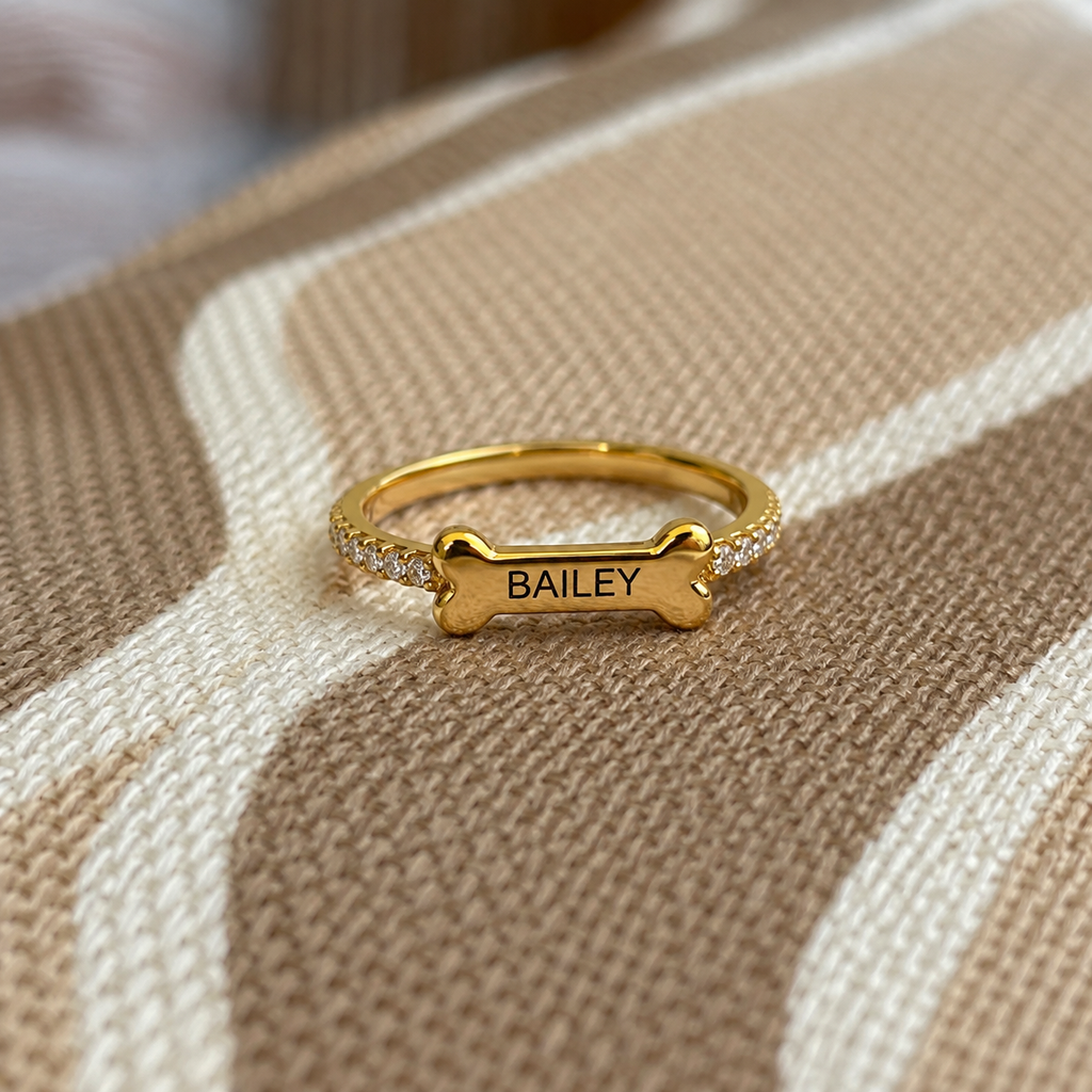 Custom Engraved Bone Ring — gallery 09 — Dear Paw Studio