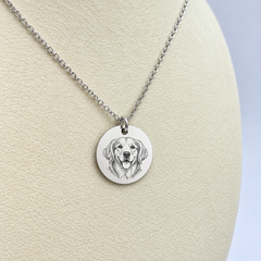 Custom Engraved Pet Portrait Necklace — gallery 06 — Dear Paw Studio