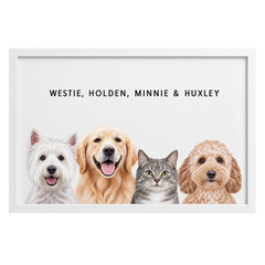 Custom Four Pet Portrait — gallery 02 — Dear Paw Studio