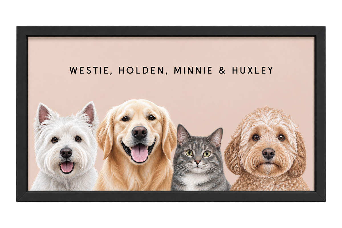Custom Four Pet Portrait — gallery 05 — Dear Paw Studio