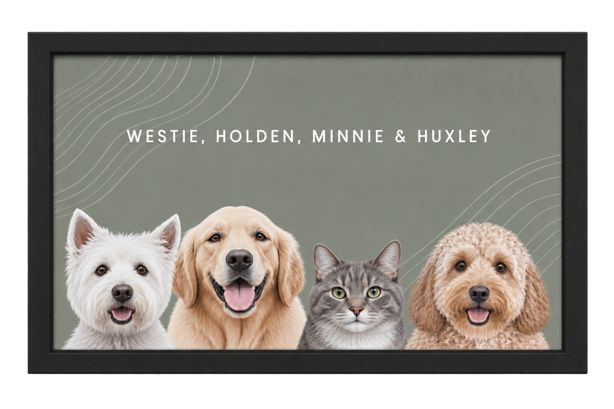 Custom Four Pet Portrait — gallery 13 — Dear Paw Studio