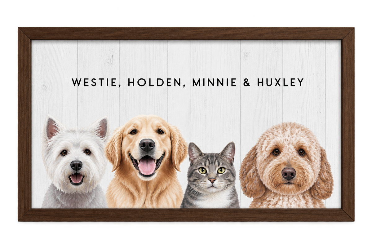 Custom Four Pet Portrait — gallery 19 — Dear Paw Studio