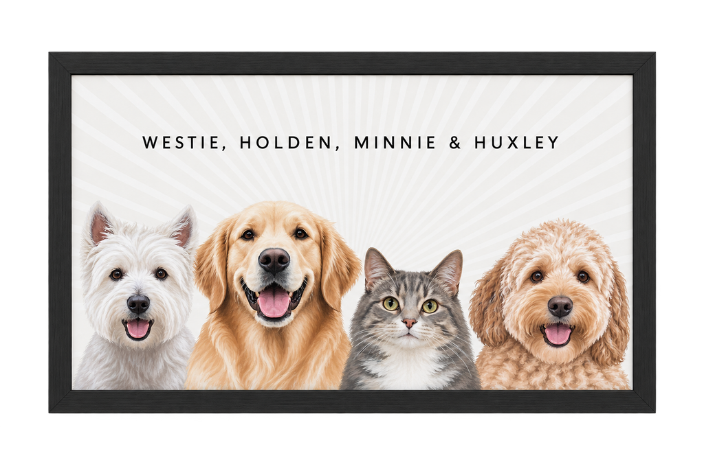 Custom Four Pet Portrait — gallery 21 — Dear Paw Studio