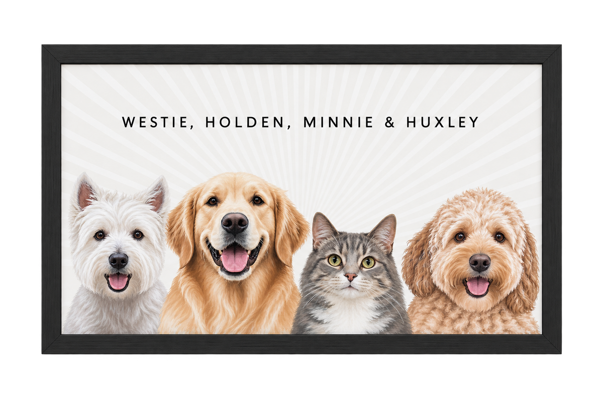 Custom Four Pet Portrait — gallery 21 — Dear Paw Studio