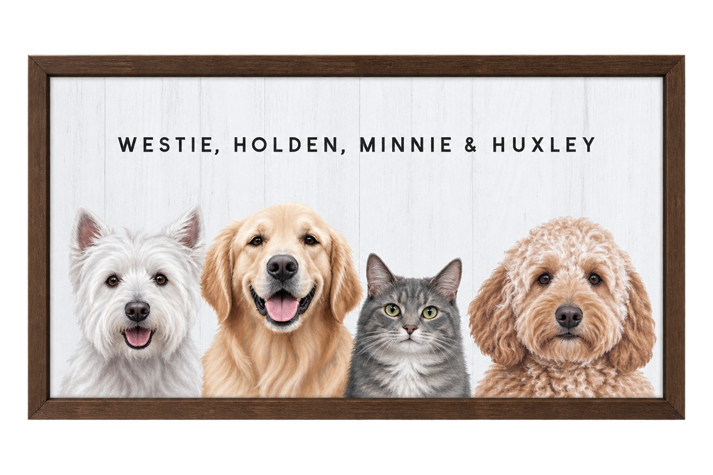 Custom Four Pet Portrait — gallery 23 — Dear Paw Studio