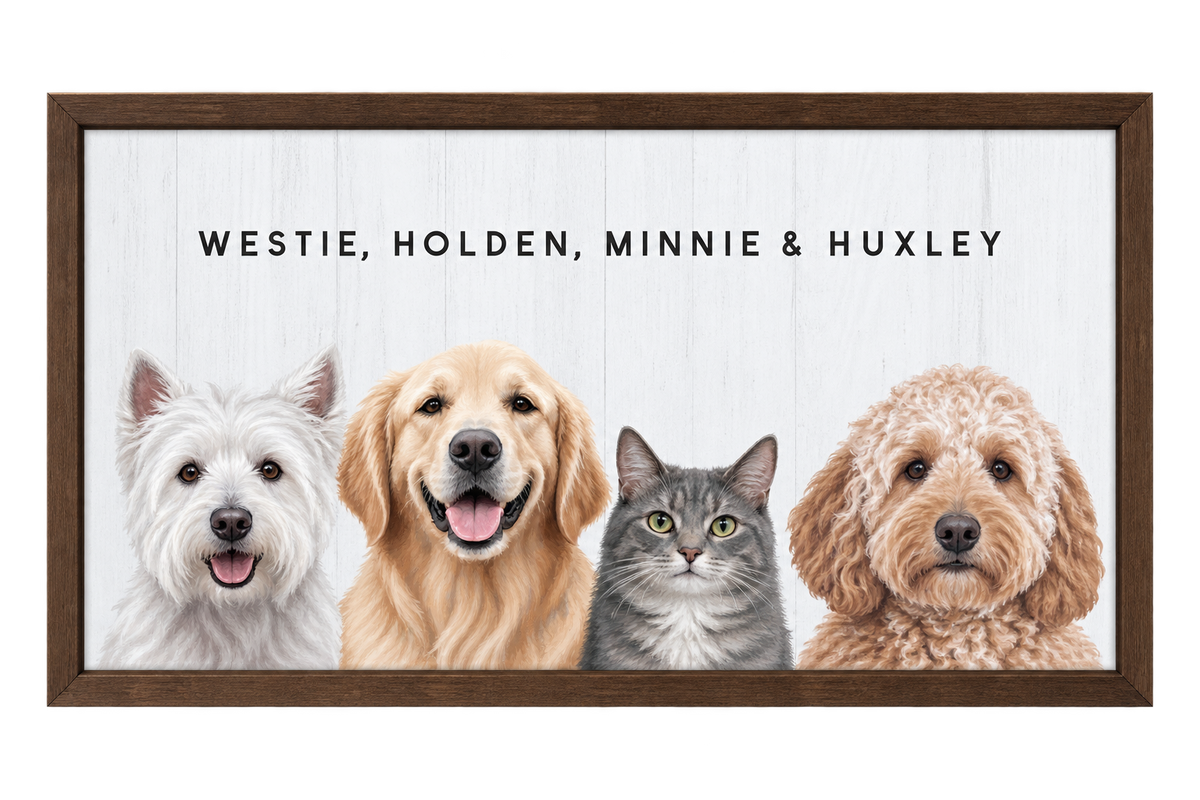Custom Four Pet Portrait — gallery 23 — Dear Paw Studio