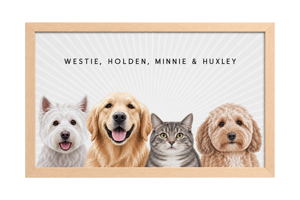 Custom Four Pet Portrait — gallery 24 — Dear Paw Studio