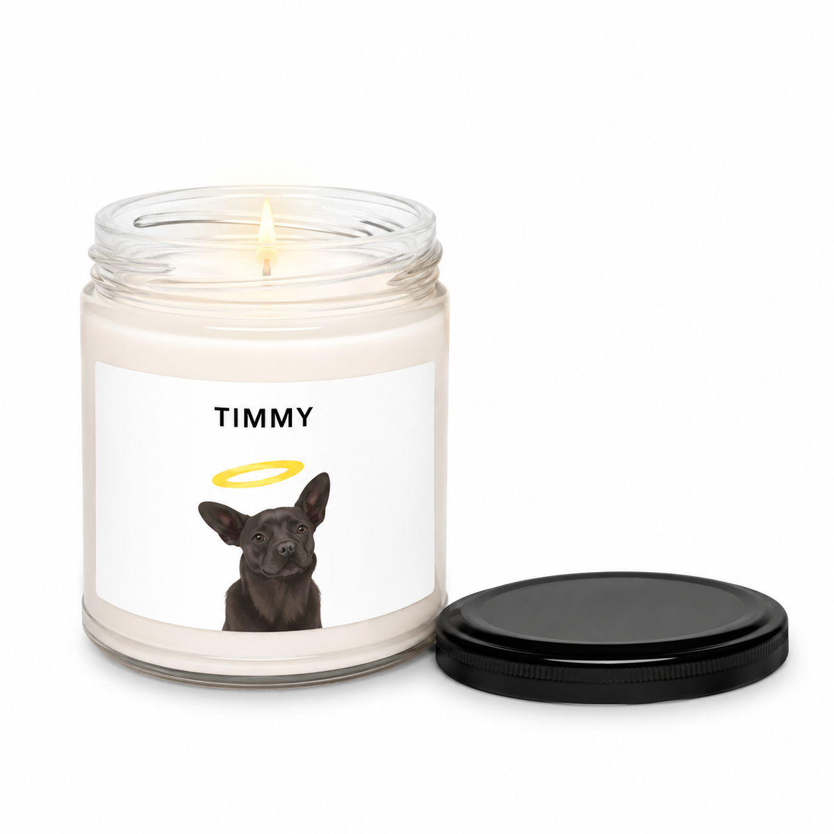 Custom Memorial Pet Portrait Candle — gallery custom-memorial-pet-portrait-candle-w-halo — Dear Paw Studio
