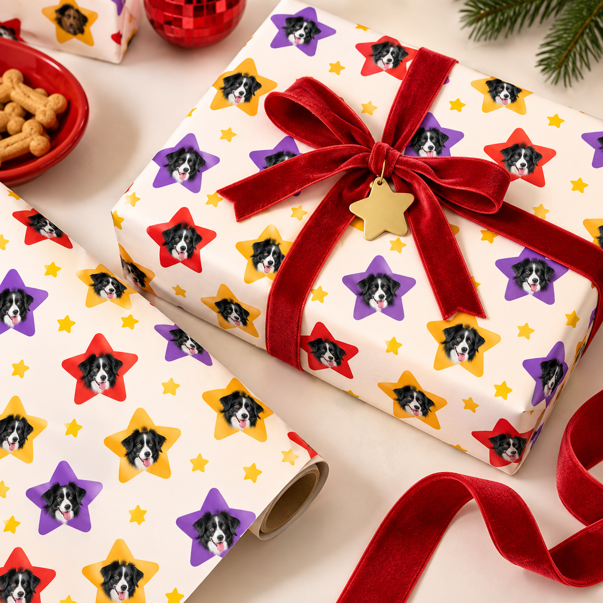 Custom One Pet Print Portrait Wrapping Paper — gallery 11 — Dear Paw Studio