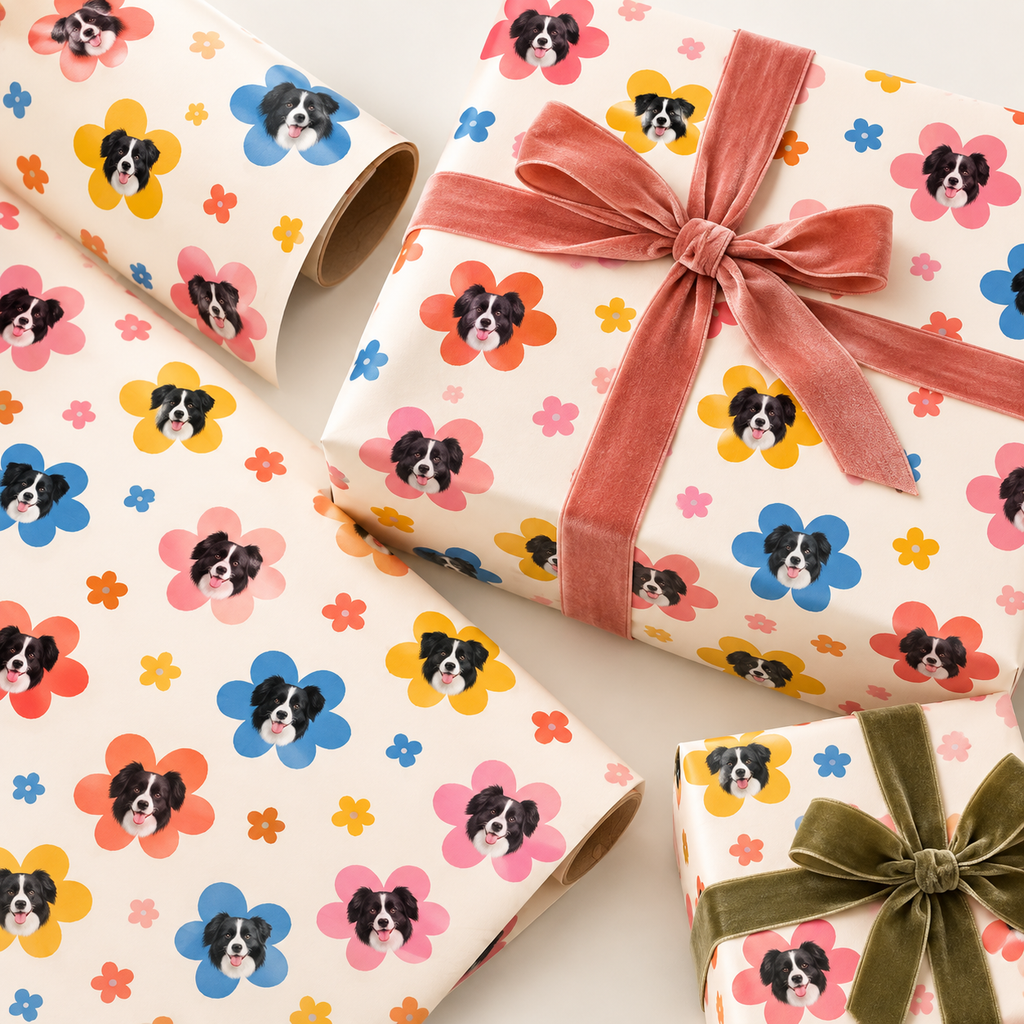 Custom One Pet Print Portrait Wrapping Paper — gallery custom-one-pet-print-portrait-wrapping-paper — Dear Paw Studio
