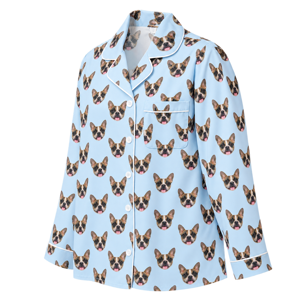 Custom Pet Face Pajama Long Sleeve Shirt — gallery 06 — Dear Paw Studio