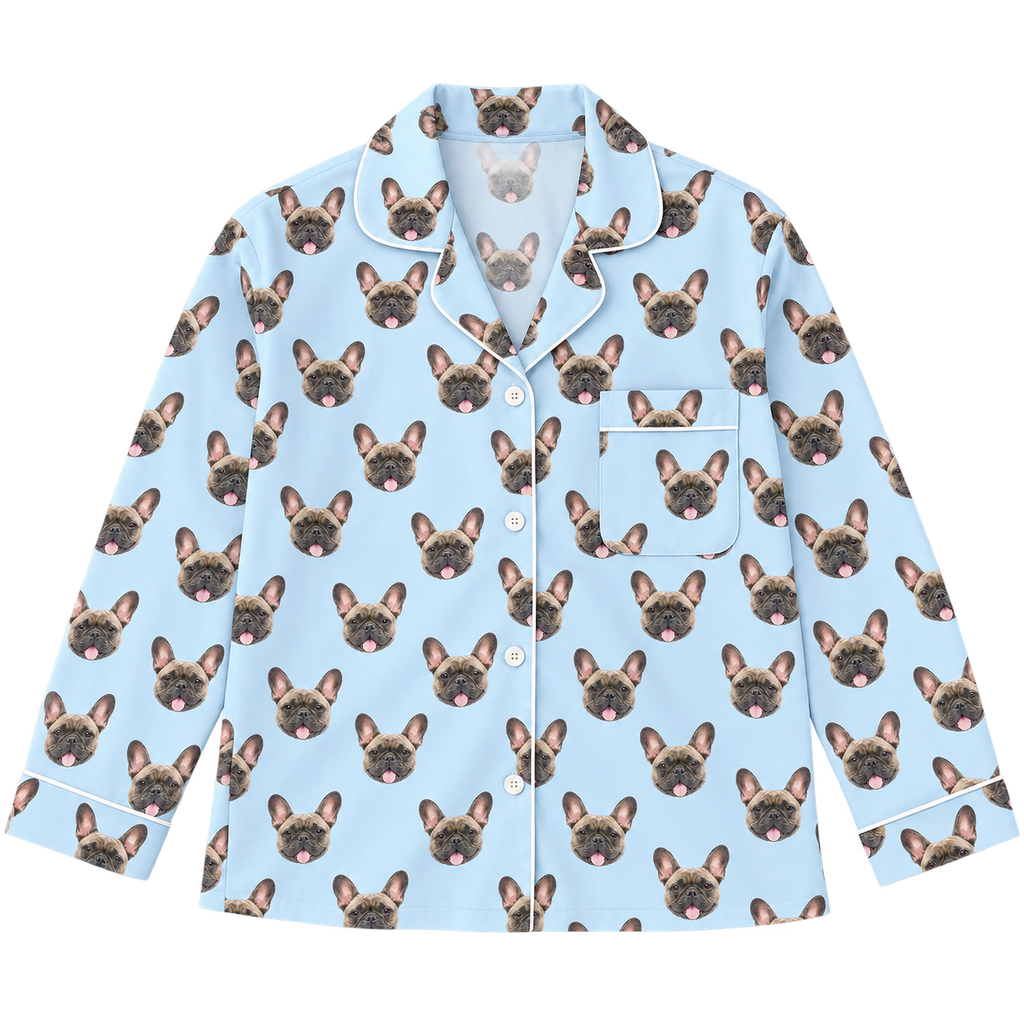 Custom Pet Face Pajama Long Sleeve Shirt — gallery 07 — Dear Paw Studio