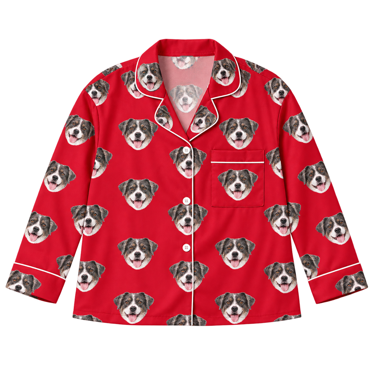 Custom Pet Face Pajama Long Sleeve Shirt — gallery 13 — Dear Paw Studio