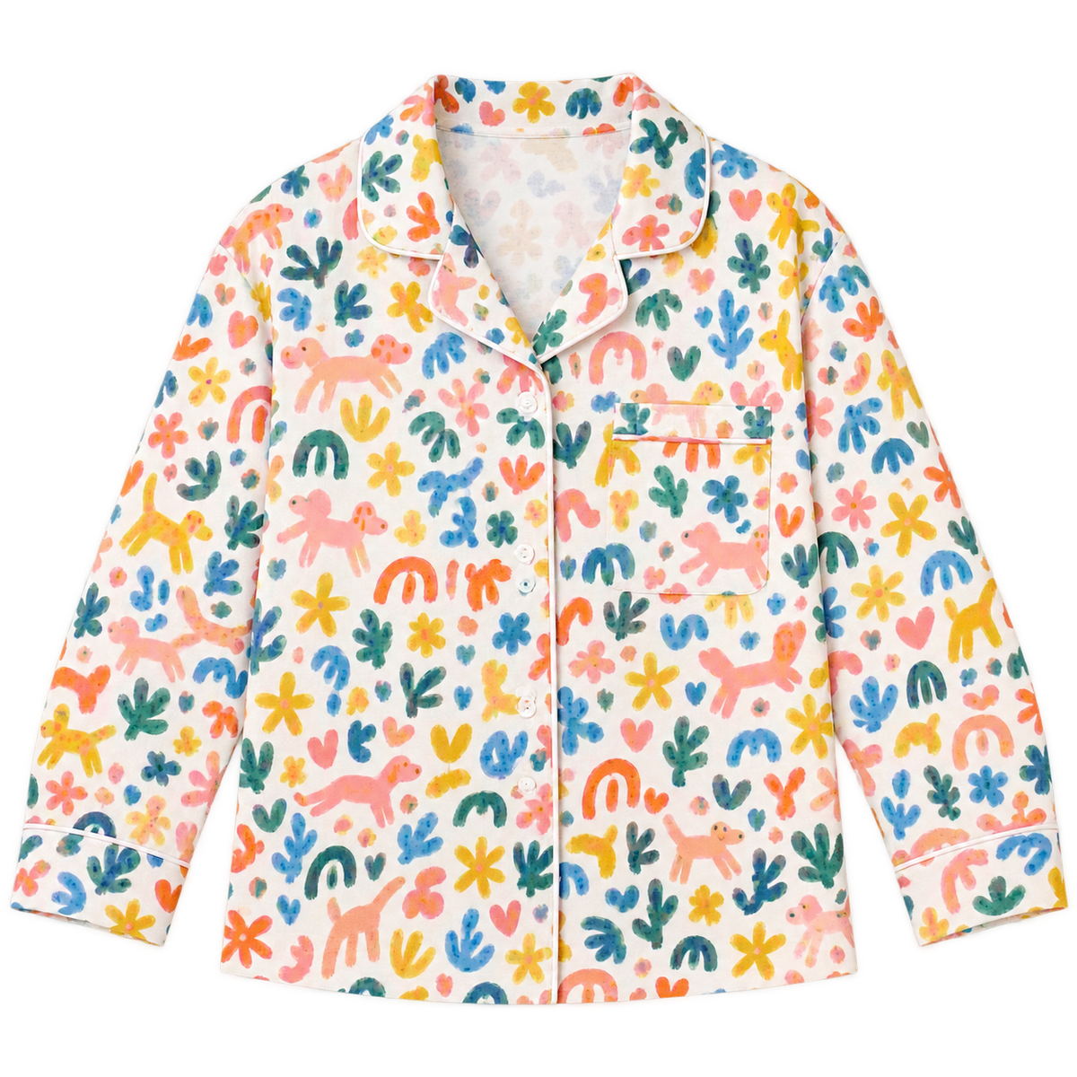 Pet Inspired Print Pajama Long Sleeve Shirt — gallery 03 — Dear Paw Studio